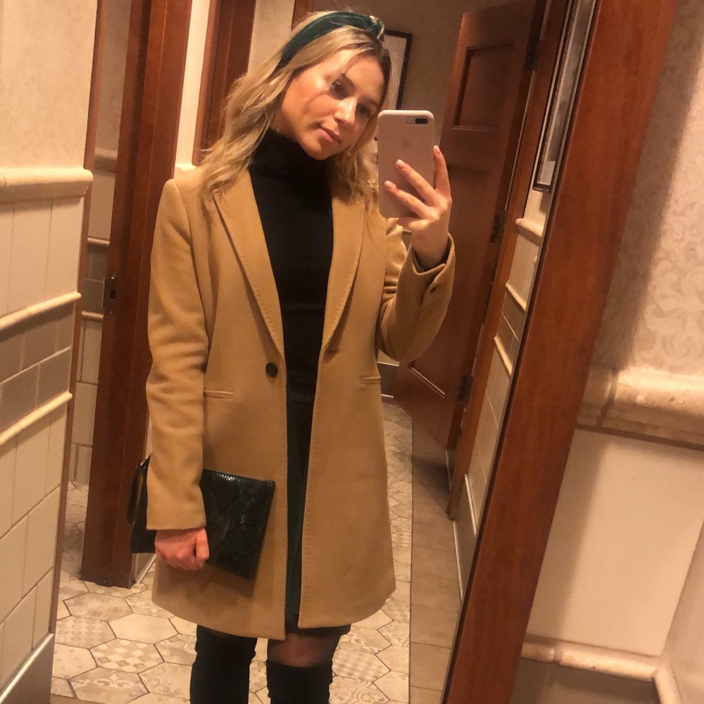 Classic Camel Wool-Blend Coat - Women's Tailored Overcoat